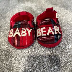 Dearfoams Baby Bear 6-9 Month Tartan Plaid Slippers